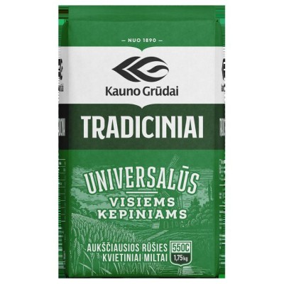 Wheat flour traditional 550C Kauno grūdai, 1,75 kg